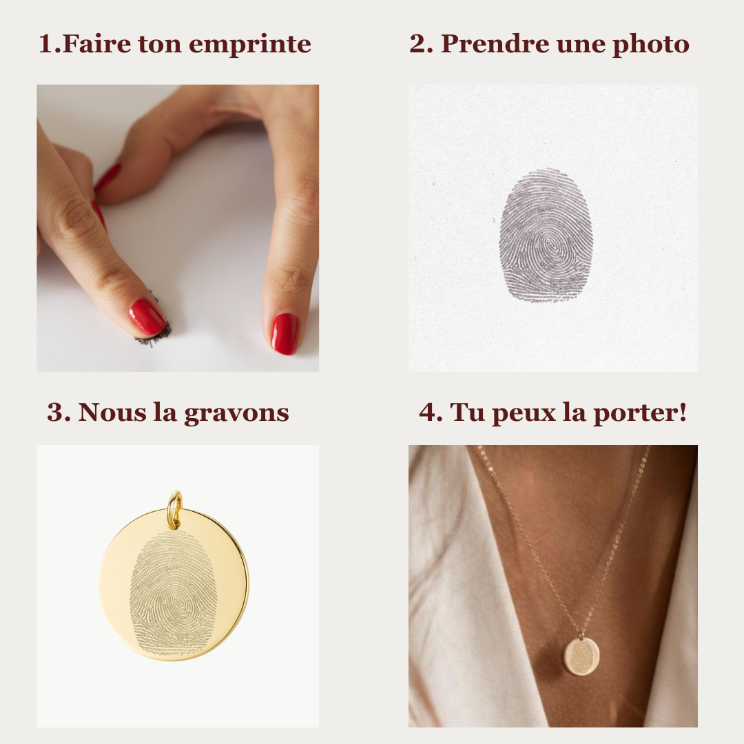 Pendentif rond | Empreinte Digitale