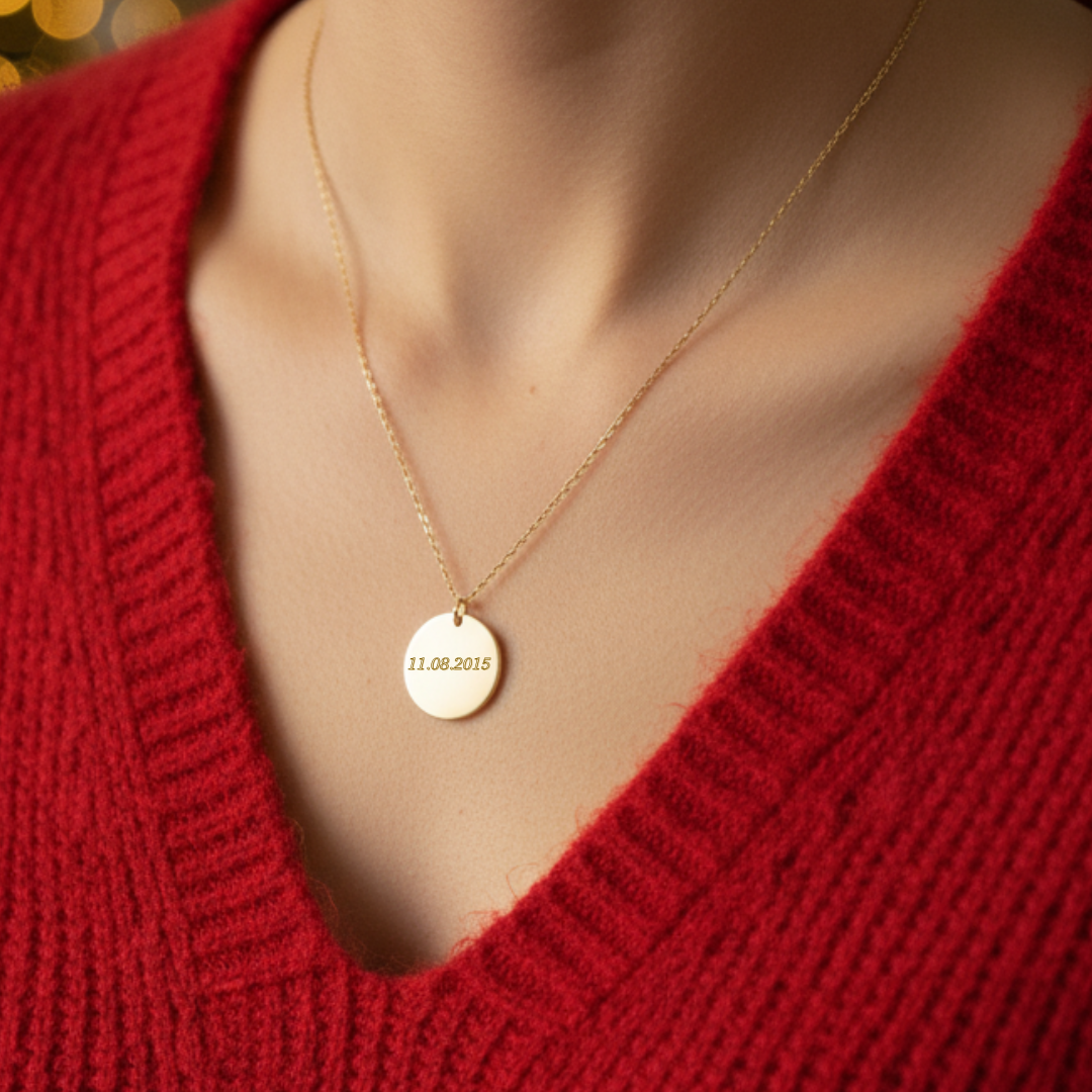 Gravure Texte & Symbole en Argent Plaqué Or