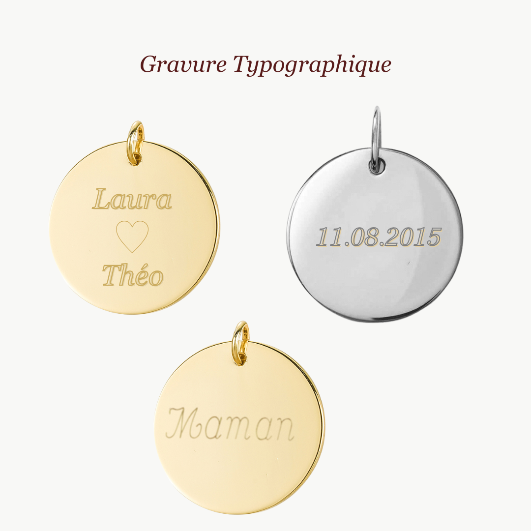 Pendentif rond | Texte Personnalisé