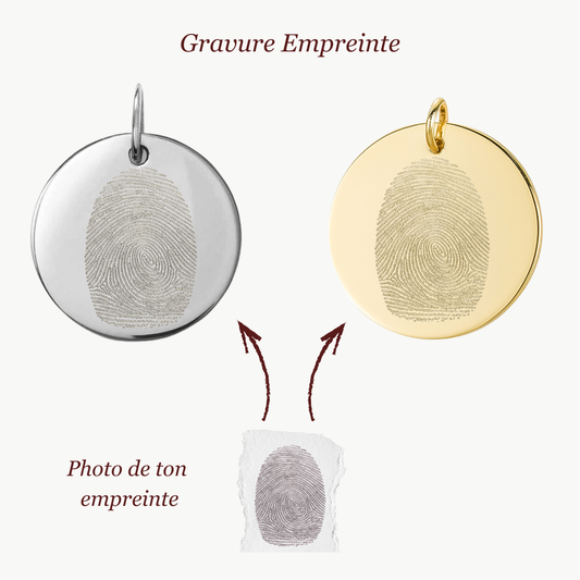 Pendentif rond | Empreinte Digitale