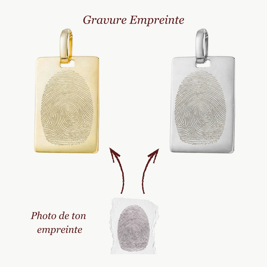 Pendentif Rectangle| Empreinte Digitale
