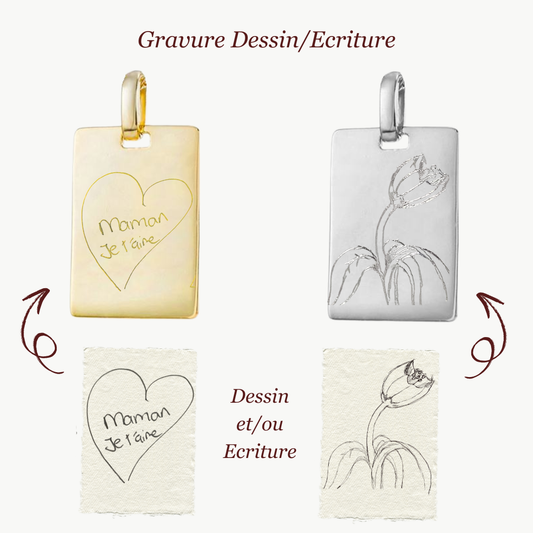 Pendentif Rectangle | Dessin et écriture