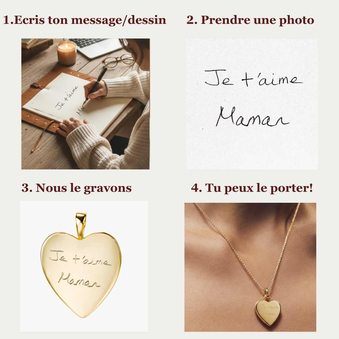 Pendentif Coeur | Dessin et écriture