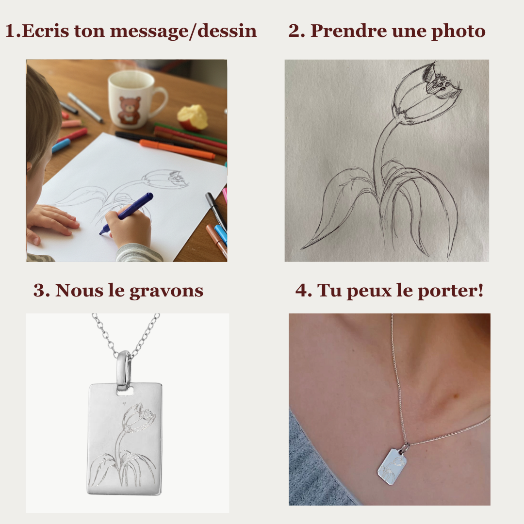 Pendentif Rectangle | Dessin et écriture
