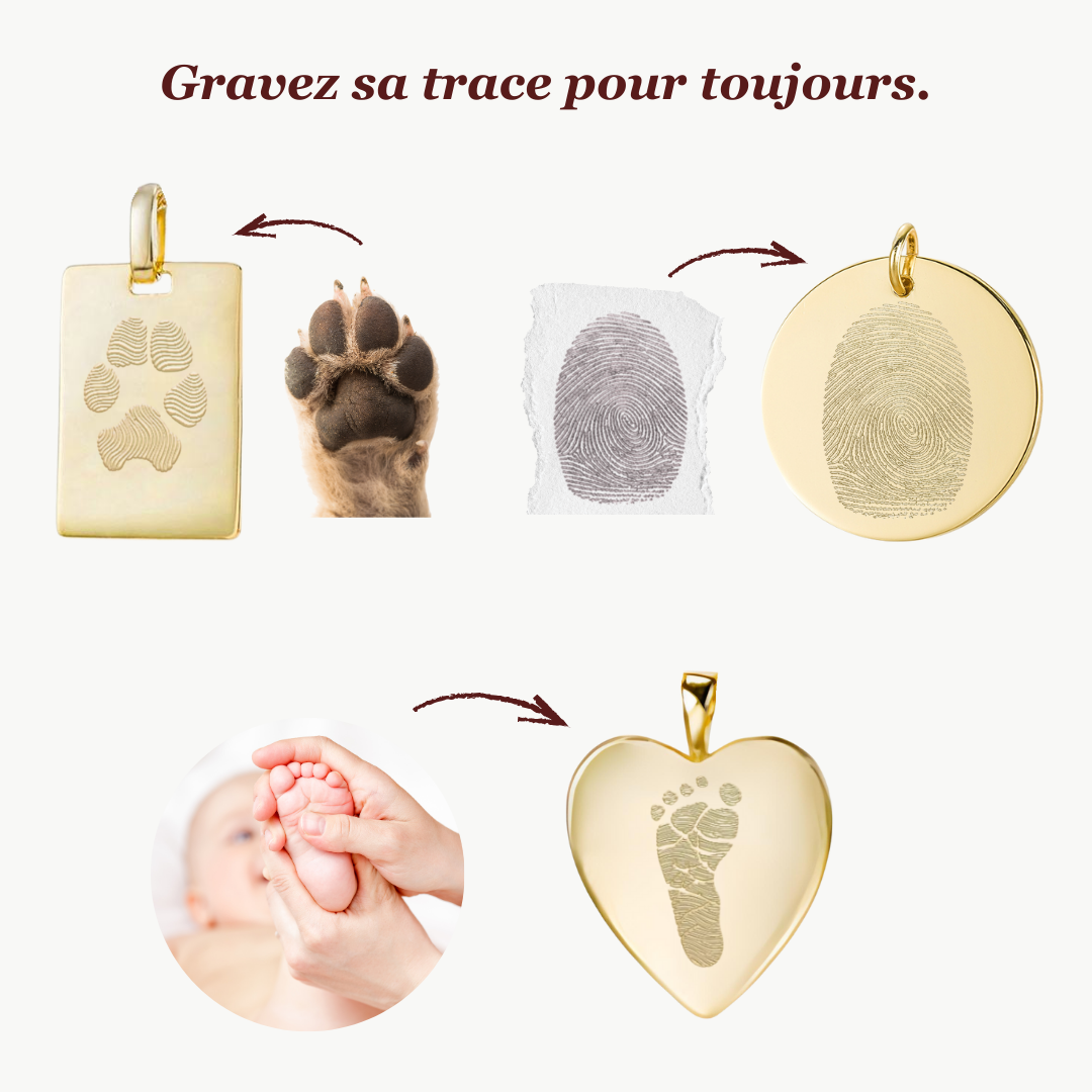 Gravure Empreinte | Argent Plaqué Or