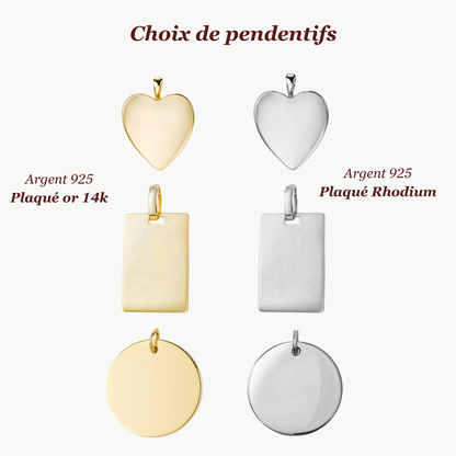 Gravure Dessin & Ecriture| Argent Plaqué Or