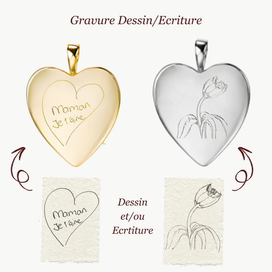 Pendentif Coeur | Dessin et écriture