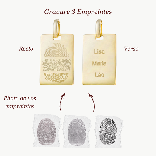 Pendentif Rectangle| 3 Empreintes