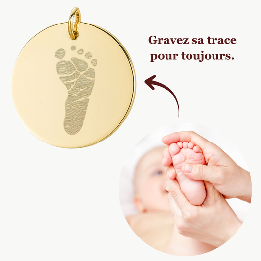 Pendentif rond | empreinte de main/pied