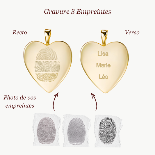 Pendentif Coeur | 3 Empreintes