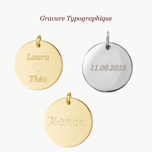 Pendentif rond | Texte Personnalisé