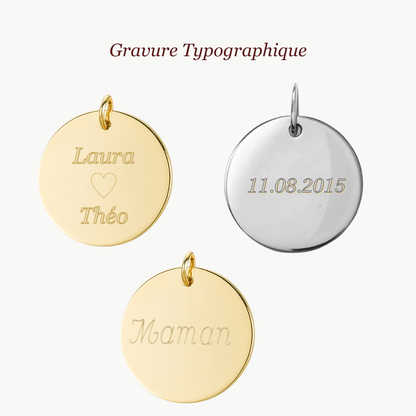 Pendentif rond | Texte Personnalisé