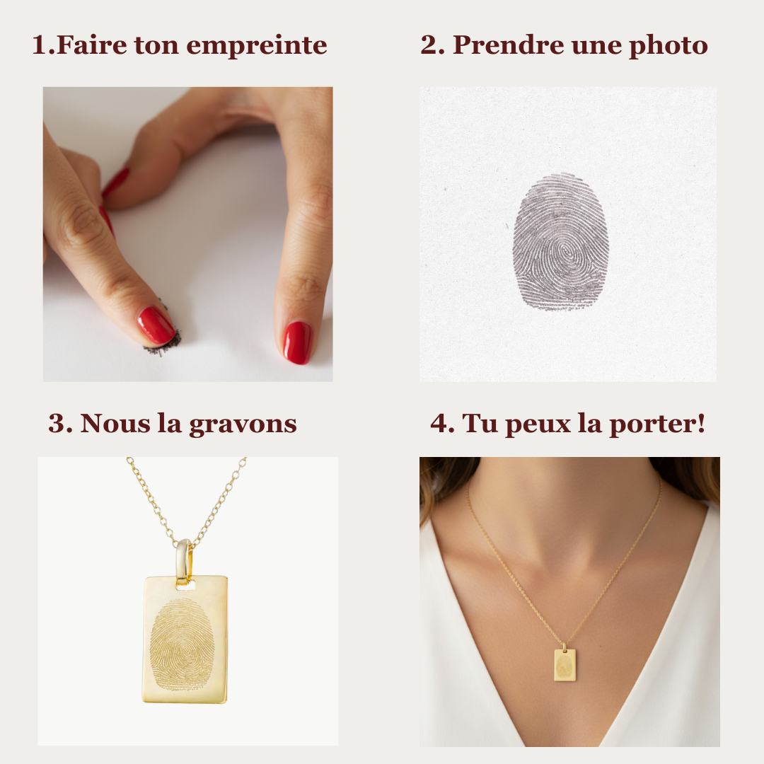 Gravure Empreinte | Argent Plaqué Or