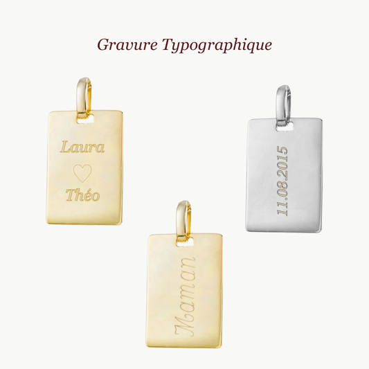 Pendentif Rectangle | Texte Personnalisé