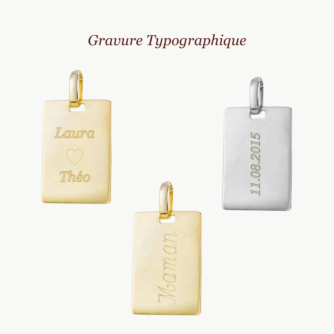 Pendentif Rectangle | Texte Personnalisé