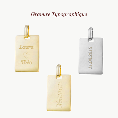 Pendentif Rectangle | Texte Personnalisé
