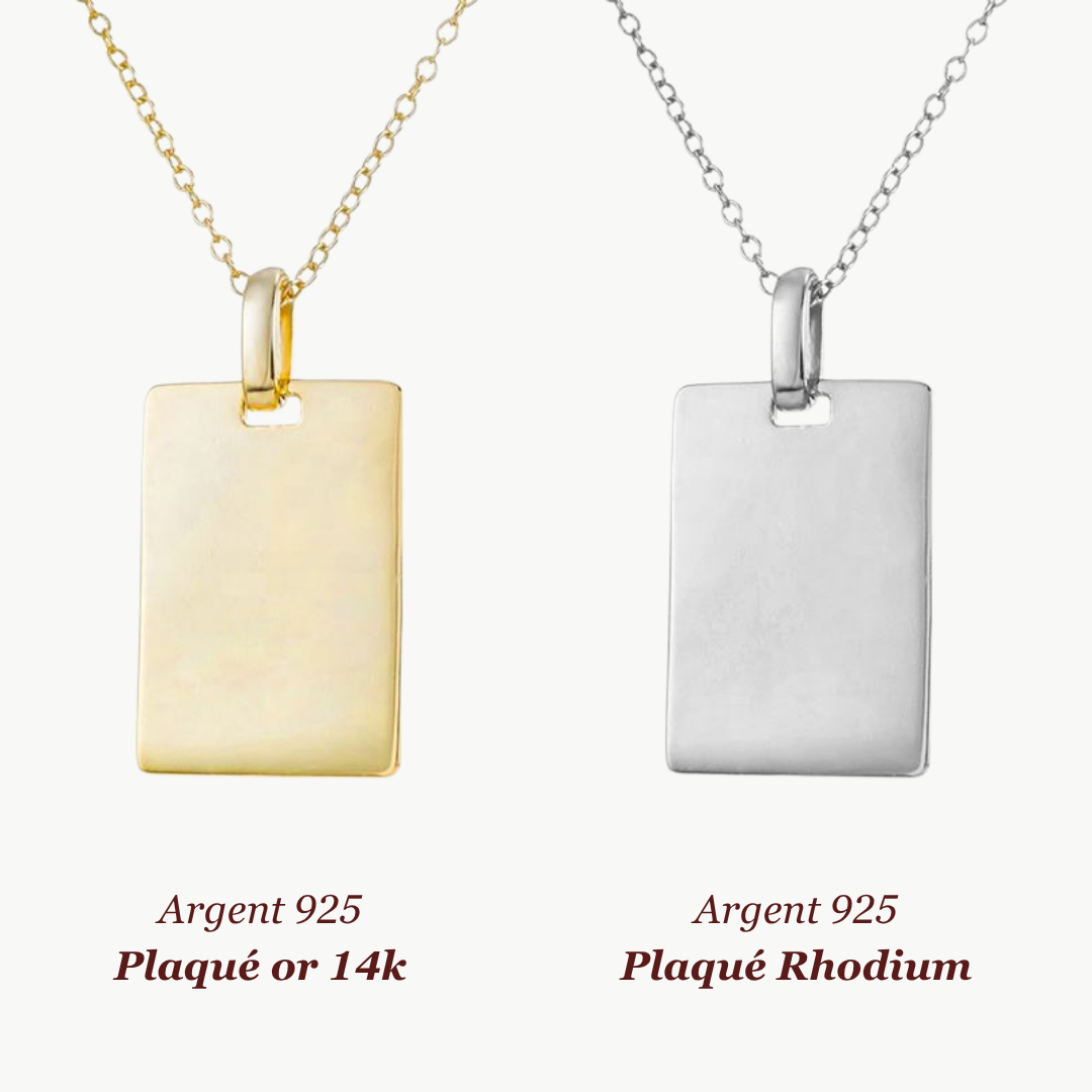 Pendentif Rectangle | Texte Personnalisé