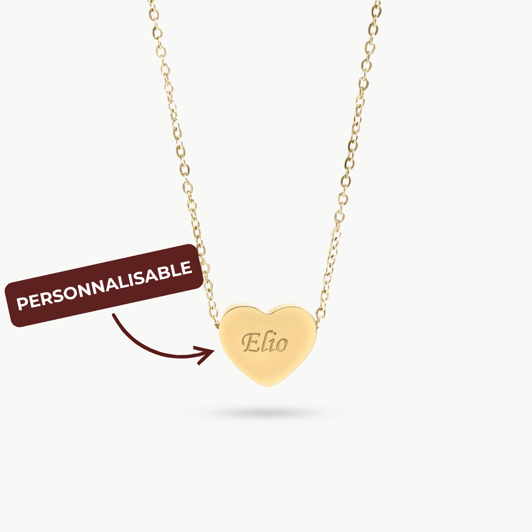 Collier Coeur Gravure